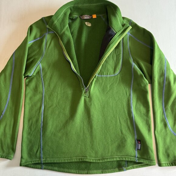 Cloudveil Pullover Mens Large Green Half Zipper Polartec Stretch Outdoor Hiking - Picture 6 of 16